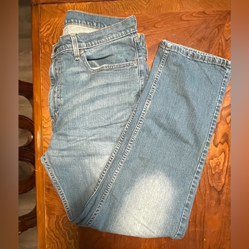 Levi's 505 Regular Fit Jeans Men's W36 L32 Light Wash Straight Leg Denim - Picture 5 of 6